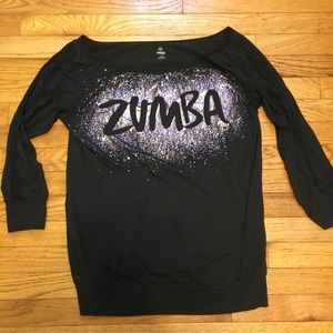 Black off the shoulder Zumba long sleeve-L